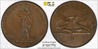 1796 Tk 1/2D DH-520b Middlesex, Skidmore's MS64BN