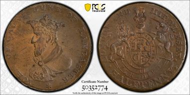 (c.1790) Tk 1/2D DH-957 Middlesex, National MS64BN