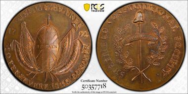 1792 Tk 1/2D DH-61 Yorkshire Sheffield MS65RB