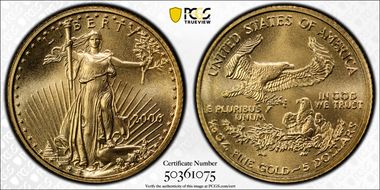 2006 $5 Gold Eagle First Strike MS70