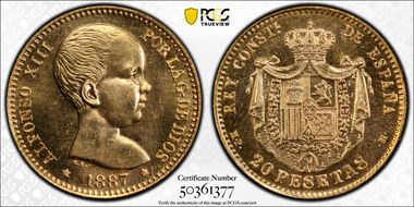 1887-MP M 20 Pta (1961) MS65