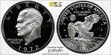 1972-S $1 Silver, DDO, FS-101 PR69DCAM