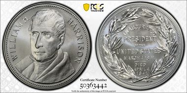 (2021) Medal William H. Harrison "1841" Silver Matte Finish MS70