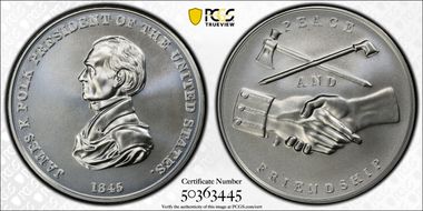 (2022) Medal James K. Polk "1845" Silver Matte Finish MS69