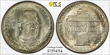 1947 50C Booker T. Washington MS66