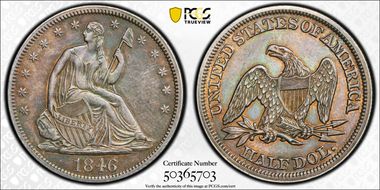 1846 50C Tall Date XF45