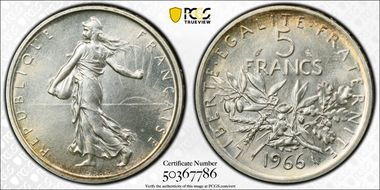 1966 5 Fr Gad-770 F-340 MS68