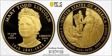 2010-W $10 Mary Todd Lincoln PR69DCAM