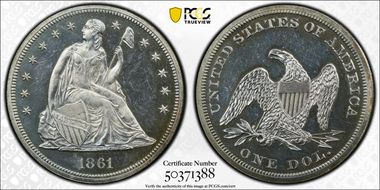 1861 $1 PR62