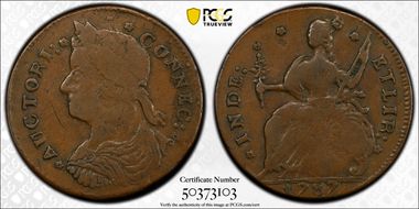 1787 CT 1/2P ETLIR, Miller 33.29-gg.1 VF25BN
