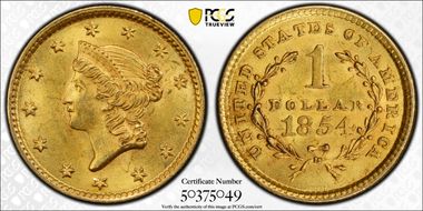 1854 G$1 Type 1 MS64