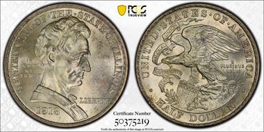 1918 50C Lincoln-Illinois MS66