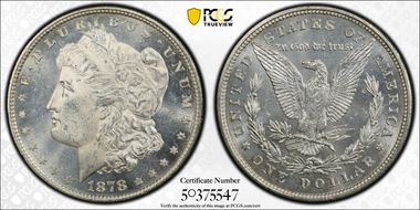 1878 8TF $1 VAM 2 Lines in LIB MS62