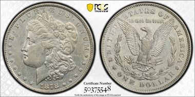 1878 7/8TF $1 VAM 33, Doubled Legs, Weak 7/4 XF40