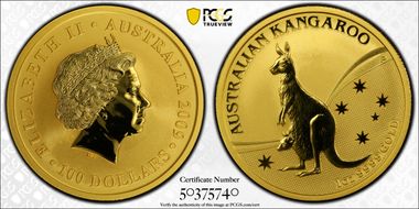 2009-P $100 Kangaroo Au MS70