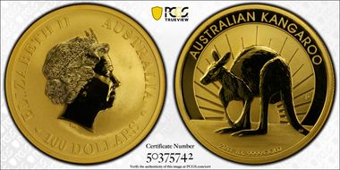 2011-P $100 Kangaroo Au MS69