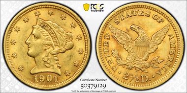 1901 $2.50 AU58