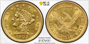 1902 $2.50 AU58