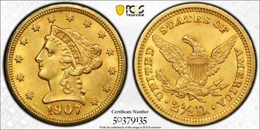 1907 $2.50 MS62