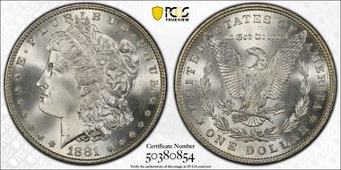 1881 $1 MS67