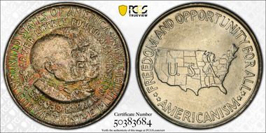 1952 50C Washington-Carver MS64