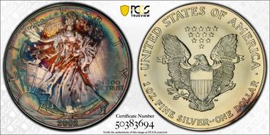 2002 $1 Silver Eagle MS68
