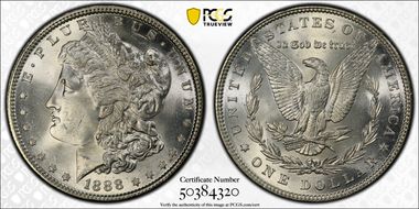 1888 $1 MS65+