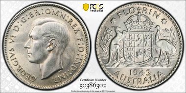 1943-S Florin KM-40  Ag MS63
