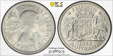 1958(m) Florin KM-60  Ag MS64