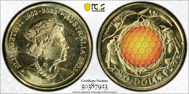 2023 $2 35th Ann $2 Coin Set Colorized Honey Bee MS66