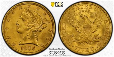 1906-D $5 MS66