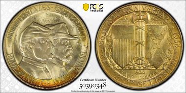 1936 50C Gettysburg MS66+ 