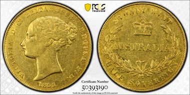 1855-SY 1/2 Sov XF45