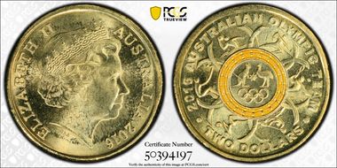 2016 $2 Olympic Team - Yellow Colorized MS67