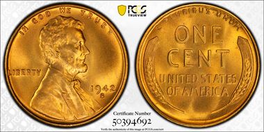 1942-S 1C MS67+ RD