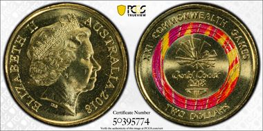 2018 $2 Commonwealth Games Gold Coast MS67