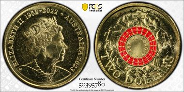 2023 $2 35th Ann $2 Coin Set Colorized Lest we Forget-War Graves MS67