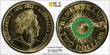 2023 $2 35th Ann $2 Coin Set Colorized Remembrance Dove MS66