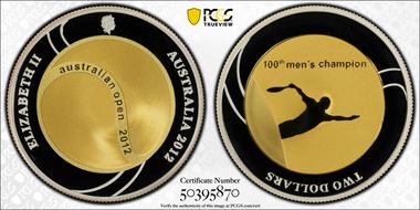 2012 $2 Australian Open 100th Ann. PR70DCAM