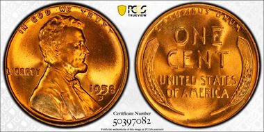 1958-D 1C MS67+ RD