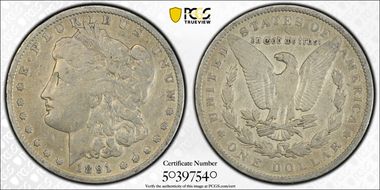 1891 $1 VAM 2A, Dbl Ear/Moustache N1