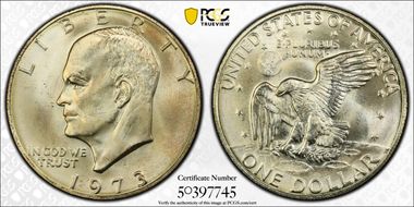 1973-S $1 Silver MS66