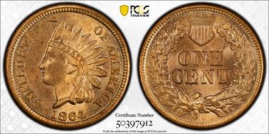 1864 1C Bronze N1BN