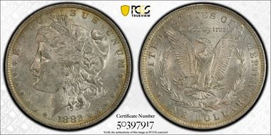 1882-O/S $1 Strong AU55