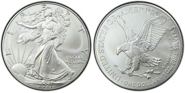 2021-(S) $1 Silver Eagle - T2 Emergency Issue Struck at San Francisco MS70