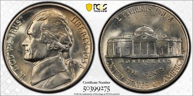 1938-S 5C MS65FS