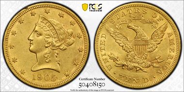 1905 $10 AU55