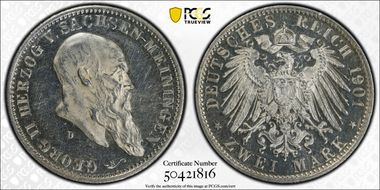 1901-D 2 Mk 75th Birthday J-149 MS61PL