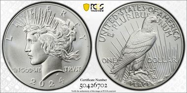 2024 $1 Peace Dollar First Strike MS70