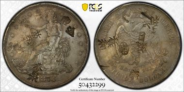 1873 T$1 Chopmarked N1